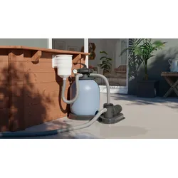 Sandfilteranlage GRE "FS550", grau, B:47cm H:80,5cm L:73cm, Kunststoff, Filteranlagen, Sandfilter, 10.000 l/h