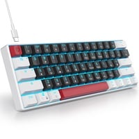 SOLIDEE mechanische gaming tastatur 60 prozent,61 Tasten mit Lineare rote Schalter,kabelgebundene mechanische Tastatur mit LED-Hintergrundbeleuchtung,kompakte Tastatur,für PS5/PS4/Xbox(61 White_Black)
