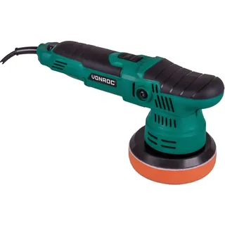 VONROC Exzenter-Poliermaschine 650W, Ø125mm - Sanftanlauf - Konstante Leistung - inkl. Zubehör