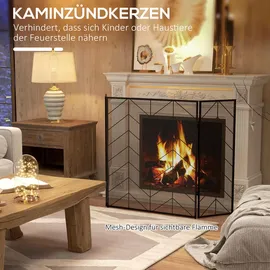 Homcom Kaminschutzgitter, Stahl,