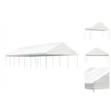 vidaXL Pavillon mit Dach Weiß 15,61x5,88x3,75 m Polyethylen