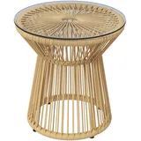 Outsunny Beistelltisch Ø 40 x 42 cm Beige