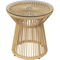 Outsunny Beistelltisch Ø 40 x 42 cm Beige