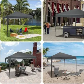 Woltu Faltpavillon 3 x 3 m inkl. 4 Seitenteile Anthrazit