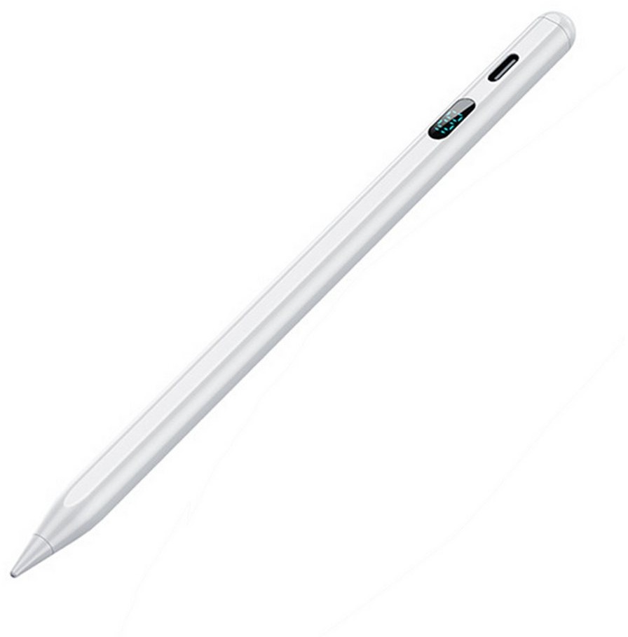 OKWISH Eingabestift Stift Stylus Pen Touchstift Pencil Touchscreen f. Apple iPad 2018-2023 (Bildschirm Leistungsanzeige, Hochpräzise Handflächenerkennung LED-Anzeige Neigungsempfindlich) Magnetisches Pen Kompatibel mit iPad iPad Pro iPad Mini iPad Air weiß