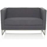 HJH Office Sofa BARBADOS Stoff 2-Sitzer dunkelgrau