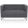 HJH Office Sofa BARBADOS Stoff 2-Sitzer dunkelgrau