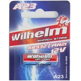 1 x Wilhelm A23 Alkaline Batterie MN21, V23GA, 23A 12V Ø10,0 x 28,3mm NEU