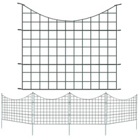 Clanmacy Gartenzaun Teichzaun Oberbogen 11tlg Set Zaunelementen Gartenzaun Zaun Garten Draht 5x grün