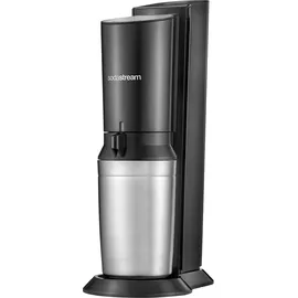Sodastream Crystal 3.0 schwarz + 1 Glaskaraffe + Zylinder