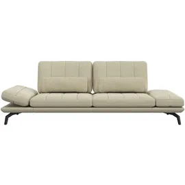 flexlux 3-Sitzer Tropea Funktionssofa, Designsofa, Relaxfunktion, TV-Couch, mit Armteilverstellung sowie Sitztiefenverstellung, Breite 252 cm beige|weiß