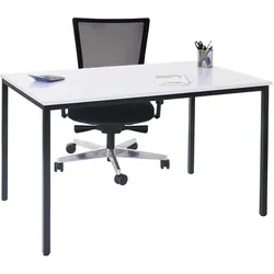Schreibtisch Petrila, Konferenztisch Bürotisch Seminartisch, 160x80cm MDF ~ weiß