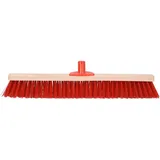 TRIZERATOP Straßenbesen mit Stielhalter 40 cm Rot