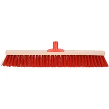 TRIZERATOP Straßenbesen mit Stielhalter 40 cm Rot