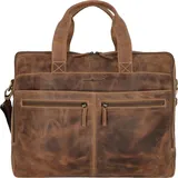 GREENBURRY Aktentasche Vintage Leder 42 cm Laptopfach