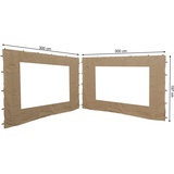 QUICK STAR 2 Seitenteile mit PE Fenster für Pavillon 3x3m Seitenwand Sand