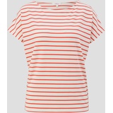 s.Oliver RED LABEL Shirt in Orange - T-Shirt mit Streifenmuster, Koralle, S