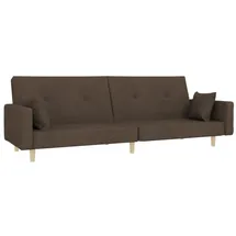 vidaXL Schlafsofa 2-Sitzer mit 2 Kissen Taupe Stoff