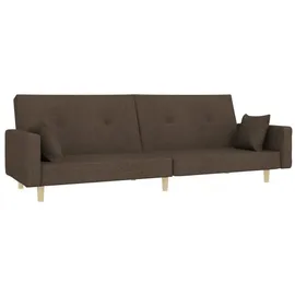 vidaXL Schlafsofa 2-Sitzer mit 2 Kissen Taupe Stoff