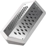 KAI JANUS Reibe, weiß aus Edelstahl - Abmessung 23,3 x 11 x 5,5 cm mit Auffangbehälter - Küchenreibe Universalreibe mit 2 Seiten