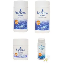 Banisan - Wasserpflege-set Chlorchranulat Ph-minus Algen Teststreifen Whirlpoolpflege-set
