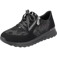 Rieker Damen N1411 Sneaker, Schwarz, 36 EU X-Weit