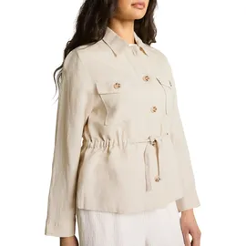 Tom Tailor Damen Regular Fit Jacke mit Leinenanteil, braun, Uni, Gr. 36