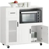 SoBuy Mikrowellenschrank,, Weiß, Holzwerkstoff, 89x89x40 cm,