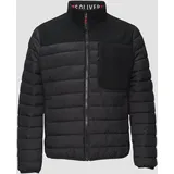 S.Oliver Leichte Steppjacke im Materialmix mit Kontrast-Details, schwarz M