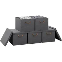 Woltu - 5er Aufbewahrungsbox mit Deckel 51L Faltbare Stoffbox