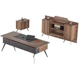 aea Sideboard 90 x 75 x 220 cm Braun/Grau
