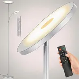 LED Stehlampe Wohnzimmer Dimmbar, 42W 4200LM Deckenfluter mit Leselampe, Fernbedienung & Touchsteuerung, 1-Minuten-Installation, Stehlampe Modern für Wohnzimmer, Büro, Esszimmer, Schlafzimmer(Grau)