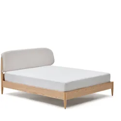 Kave Home Bett Octavia 160 x 200 cm Holz Braun Esche