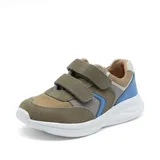 Bisgaard Kinder Sneaker Klettschuhe Yuki Grün Grau Blau Leder & Textil, Größe:29, Farbauswahl:grün-Kombi