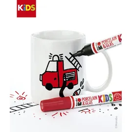 Marabu KiDS Porcelain und Glaspainter Tassen Malset 1 St. rot/schwarz