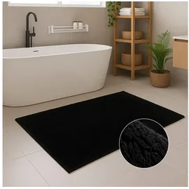 Carpet City Badteppich Schwarz 50 x 90 cm