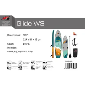 F2 SUP Board Stand Up Paddle Board Glide WS 10,8 Fuß Petrol