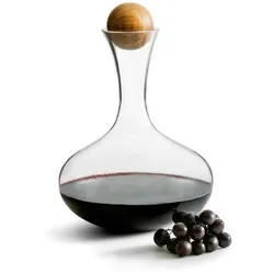 Elegante Glas Karaffe mit Eichenholzstopfen – 2 Liter