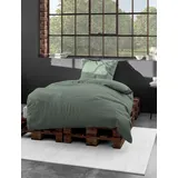 BIERBAUM Bettwäsche 3899, Mako-Satin, 100% Baumwolle, Designed in Germany, grün 32, 135 x 200 + 40 x 80 cm