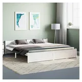 vidaXL Massivholzbett 180 x 200 cm Weiß