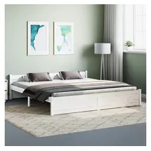 vidaXL Massivholzbett 180 x 200 cm Weiß