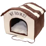 Schecker Indoorhütte Wohnungs Hundehütte Indoor - Hundehöhle beige|braun