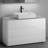neoro n50 Unterschrank B: 120 cm mit 3 Auszügen, Waschtisch B: 58 cm weiß matt, B: 120.5 BN0065WM+BN0454WH+BN0404C3