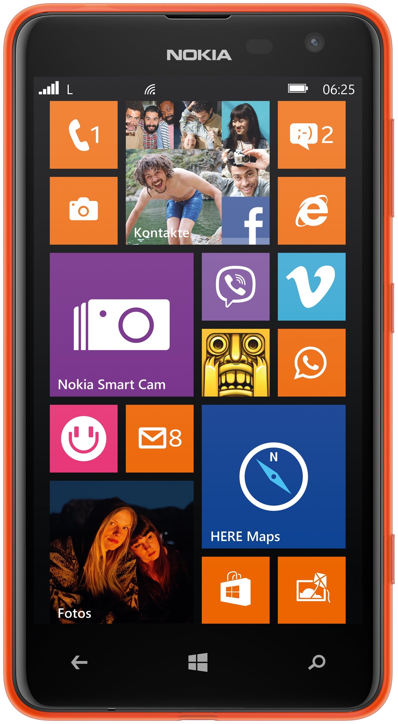 Nokia Lumia 625 Smartphone (4,7 Zoll (11,9 cm) Touch-Display, 8 GB Speicher, Windows 8) orange