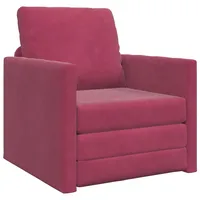 vidaXL Schlafsessel 2-in-1 Weinrot 74x77x81 cm Samt