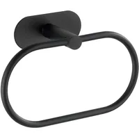 Wenko Handtuchring Edelstahl Schwarz 20,5 x 12,5 x 7,5 cm