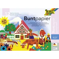 Folia Buntpapier gummiert 80 g/qm 12 Blatt