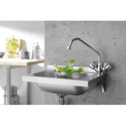 Hendi Waschbecken aus Edelstahl AISI 304 zur Wandmontage 400x290x145mm