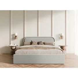 FEDVE Polsterbett, Grau, Textil, 140x200 cm, Schlafzimmer, Betten, Polsterbetten