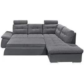 ed exciting design Ecksofa Polyester 4-Sitzer Grau